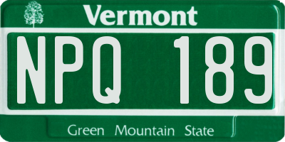 VT license plate NPQ189
