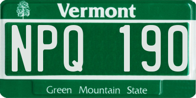 VT license plate NPQ190