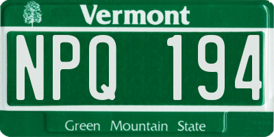 VT license plate NPQ194