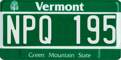VT license plate NPQ195