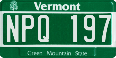 VT license plate NPQ197