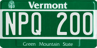 VT license plate NPQ200