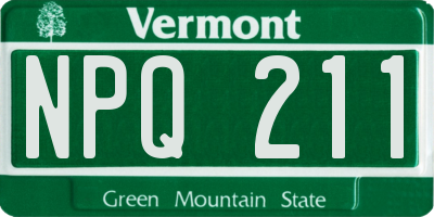 VT license plate NPQ211