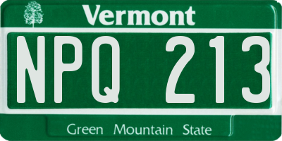 VT license plate NPQ213