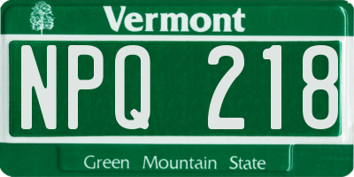 VT license plate NPQ218