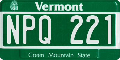 VT license plate NPQ221