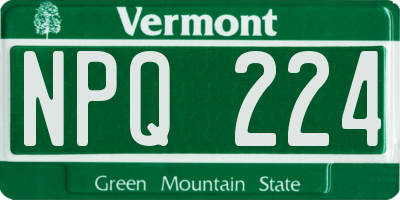 VT license plate NPQ224