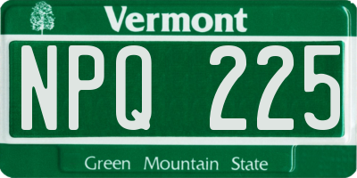 VT license plate NPQ225