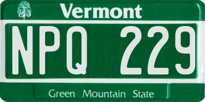 VT license plate NPQ229