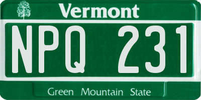 VT license plate NPQ231