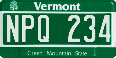 VT license plate NPQ234