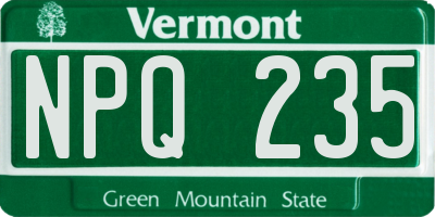 VT license plate NPQ235