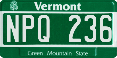 VT license plate NPQ236