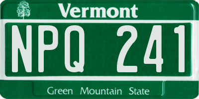 VT license plate NPQ241