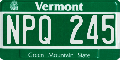 VT license plate NPQ245