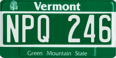 VT license plate NPQ246