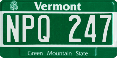 VT license plate NPQ247
