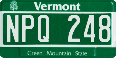 VT license plate NPQ248