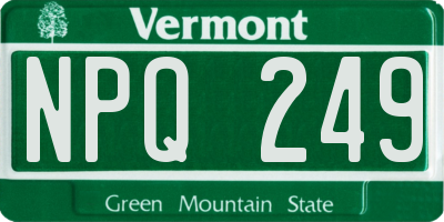 VT license plate NPQ249