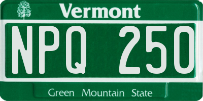 VT license plate NPQ250
