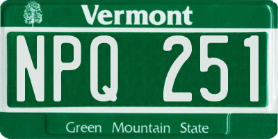 VT license plate NPQ251