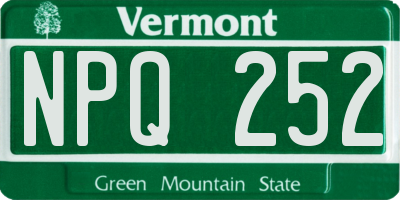 VT license plate NPQ252