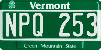 VT license plate NPQ253