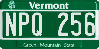 VT license plate NPQ256