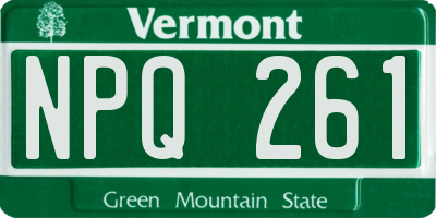 VT license plate NPQ261