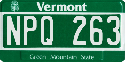 VT license plate NPQ263
