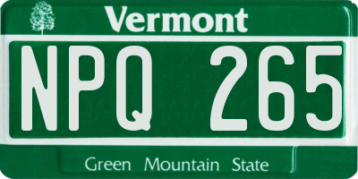 VT license plate NPQ265
