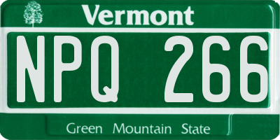 VT license plate NPQ266