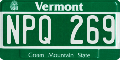 VT license plate NPQ269