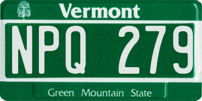 VT license plate NPQ279