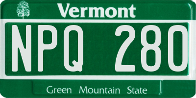 VT license plate NPQ280