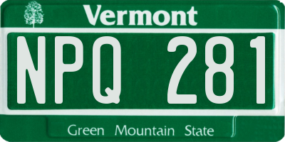 VT license plate NPQ281