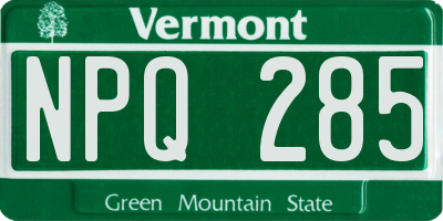 VT license plate NPQ285