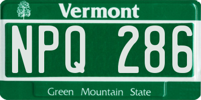 VT license plate NPQ286