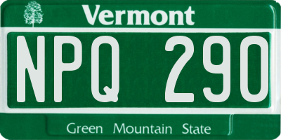 VT license plate NPQ290