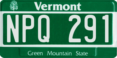 VT license plate NPQ291