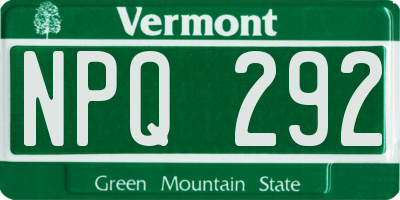 VT license plate NPQ292