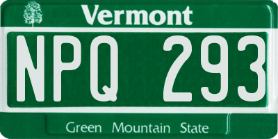 VT license plate NPQ293