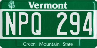 VT license plate NPQ294