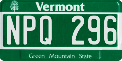 VT license plate NPQ296