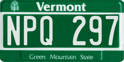 VT license plate NPQ297