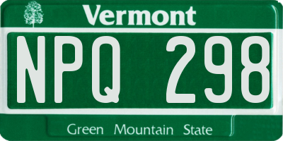 VT license plate NPQ298