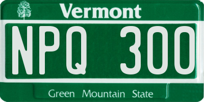 VT license plate NPQ300