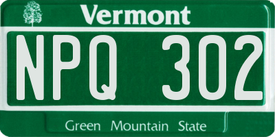 VT license plate NPQ302