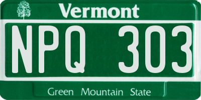 VT license plate NPQ303