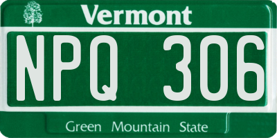 VT license plate NPQ306